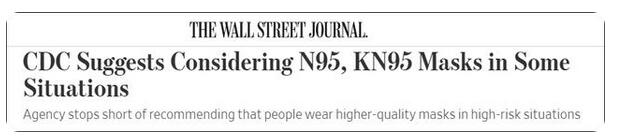 美疾控建议戴中国KN95口罩